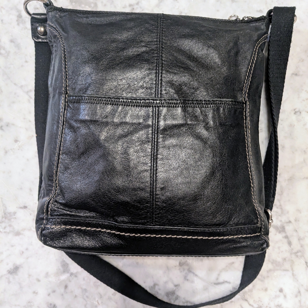 The Sak Black Leather Crossbody Messenger Bag - Picture 2 of 9